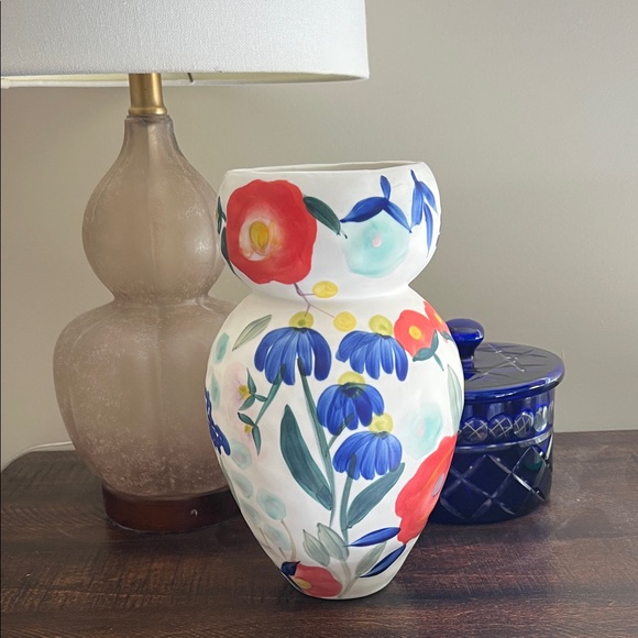 Anthropologie Other - Anthropologie Floral Hand-Painted Ceramic Vase